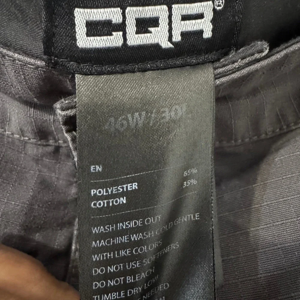 CQR Mens Tactical Cargo Pants 46x30 Gray Ripstop‎ Outdoor Utility Workwear